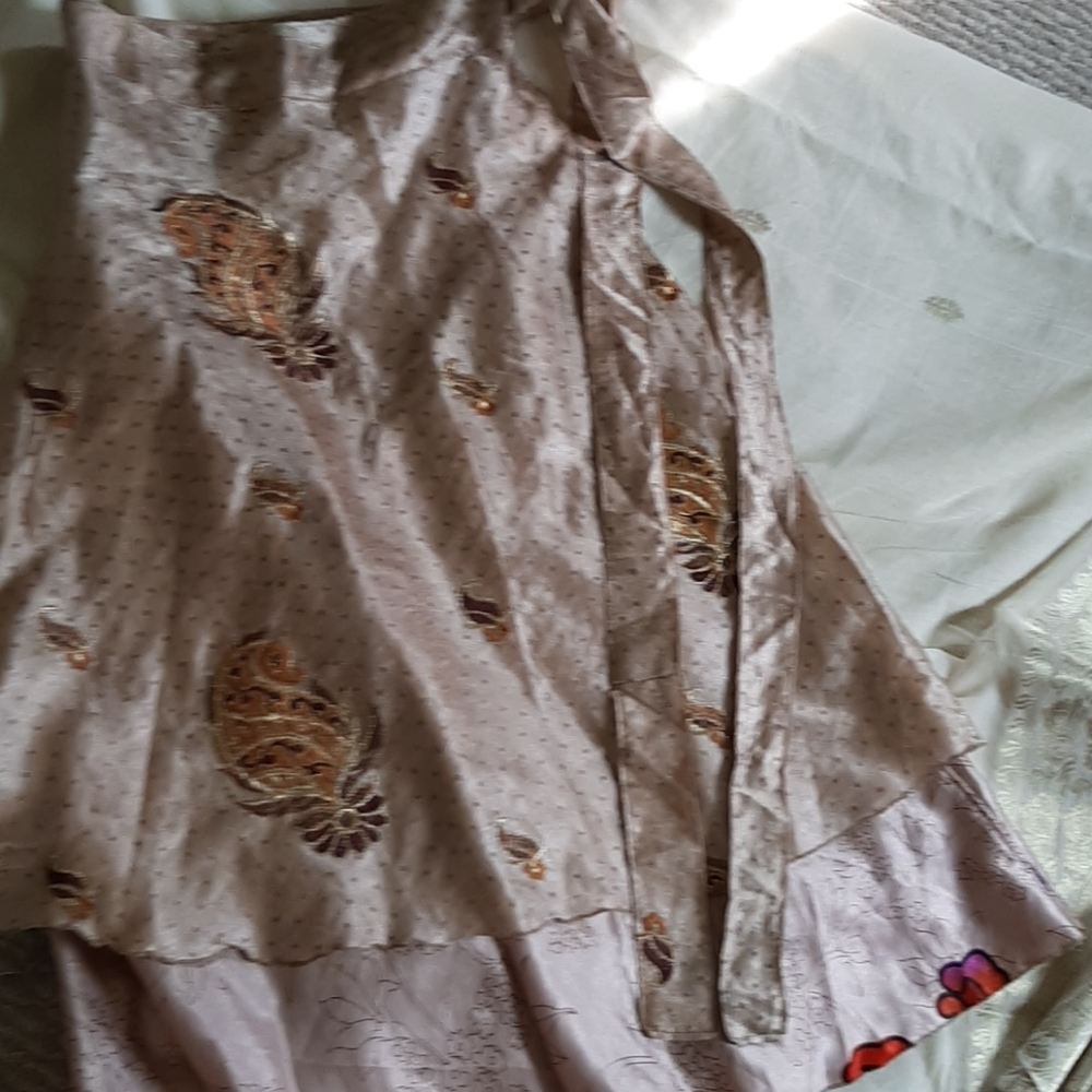 Silk wrap around skirt handmade